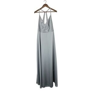 Azazie Size 16 NEW Davis Bridesmaid Dress Silver Pebble Formal Evening‎ Gown